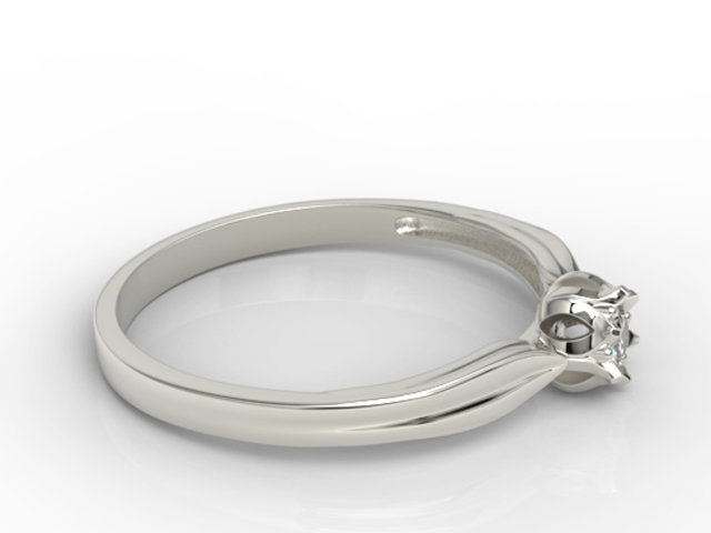 Pierścionek zaręczynowy w kształcie konwalii AP-4010B z białego złota z brylantem. 