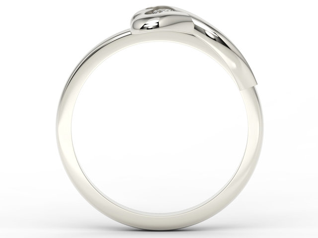 Pierścionek zaręczynowy w kształcie serca z białego złota AP-1610B z brylantem