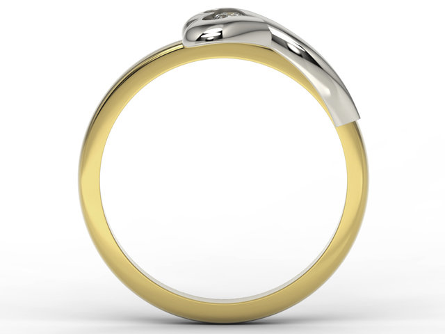 Pierścionek zaręczynowy z żółtego i białego złota AP-1606ZB z brylantem 0,06 ct