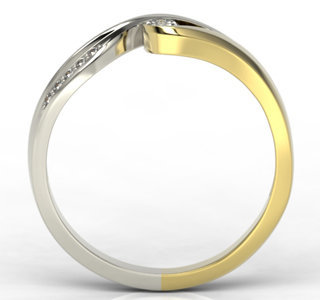 Pierścionek zaręczynowy z żółtego i białego złota z diamentami LP-7810ZB