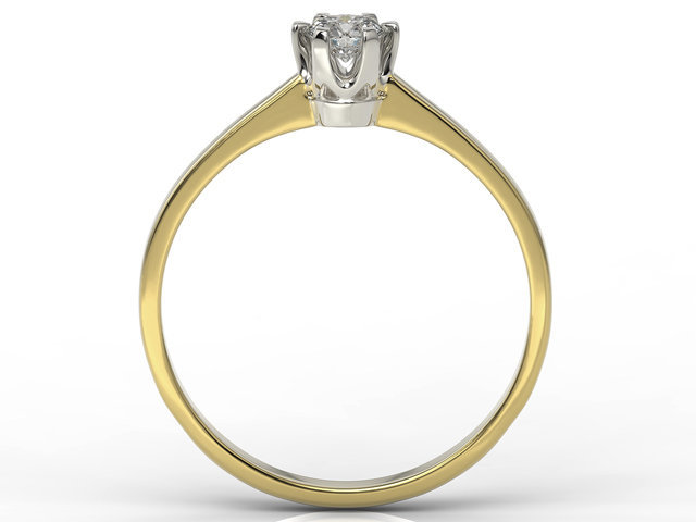 Pierścionek zaręczynowy z żółtego i białego złota z diamentem AP-1716ZB