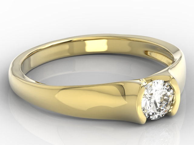 Pierścionek zaręczynowy z żółtego złota z brylantem 0,36ct BP-2636Z