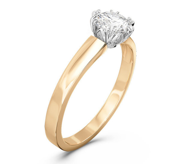 Zaręczynowy pierścionek z brylantem 0,70ct F/VVS1 z żółtego i białego złota BP-2170ZB