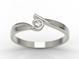 Pierścionek z białego złota z brylantem 0,06 ct model AP-3206B