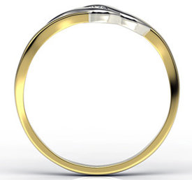 Pierścionek zaręczynowy z żółtego i białego złota z brylantem LP-9306ZB