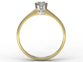 Pierścionek zaręczynowy z żółtego i białego złota z diamentem AP-1716ZB
