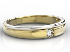Pierścionek zaręczynowy z żółtego i białego złota z diamentem JP-8810ZB