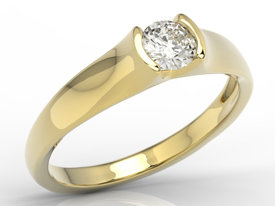 Pierścionek zaręczynowy z żółtego złota z brylantem 0,36ct BP-2636Z
