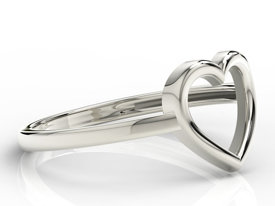 Srebrny pierścionek w kształcie serca AP-S-50
