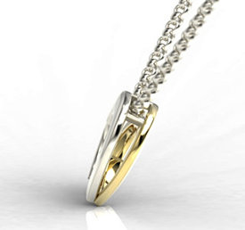 Wisiorek z białego i żółtego złota w kształcie serca z diamentem LPW-95BZ