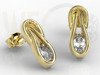 Zestaw: pierścionek, kolczyki i wisiorek z żółtego złota z białymi szafirami BP-69Z-ZESTAW
